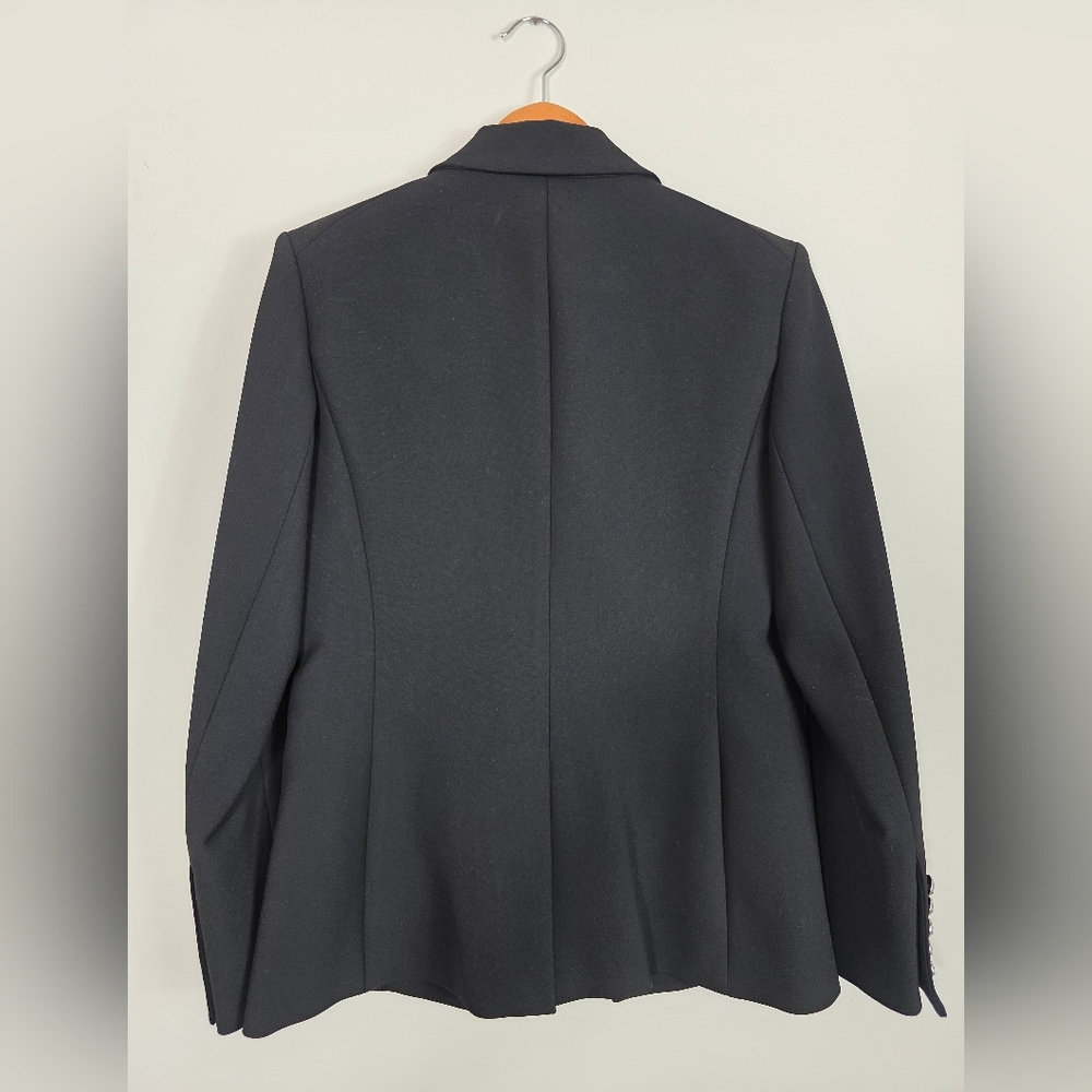 Veronica Beard Black Miller Dickey Blazer with Silver Buttons Size 6 - Picture 3 of 4